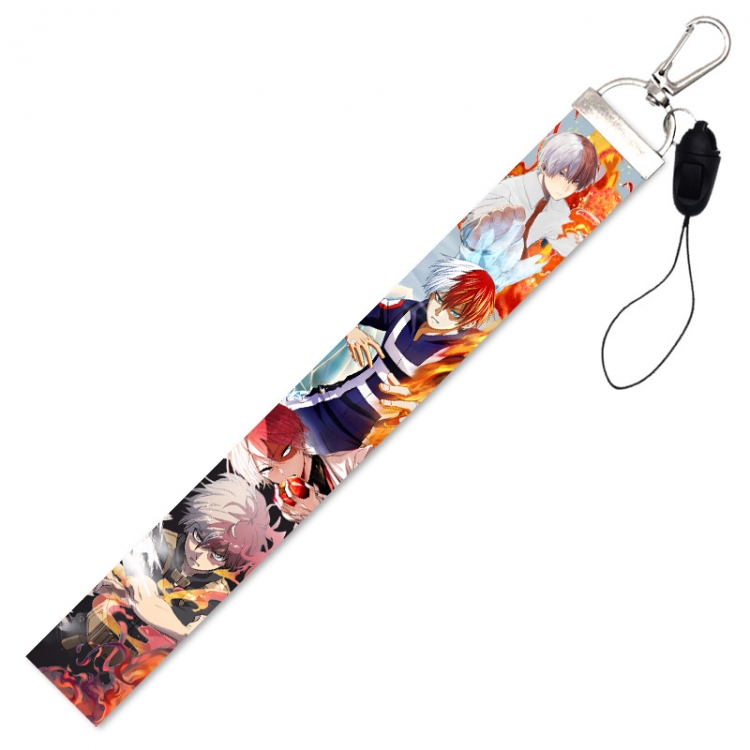 My Hero Academia Anime Silver buckle short mobile phone lanyard  22.5cm price for 10 pcs