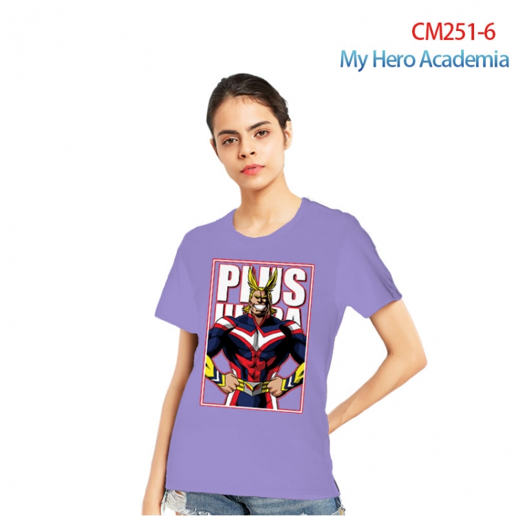 My Hero Academia Women's Printed short-sleeved cotton T-shirt from S to 3XL    CM251-6