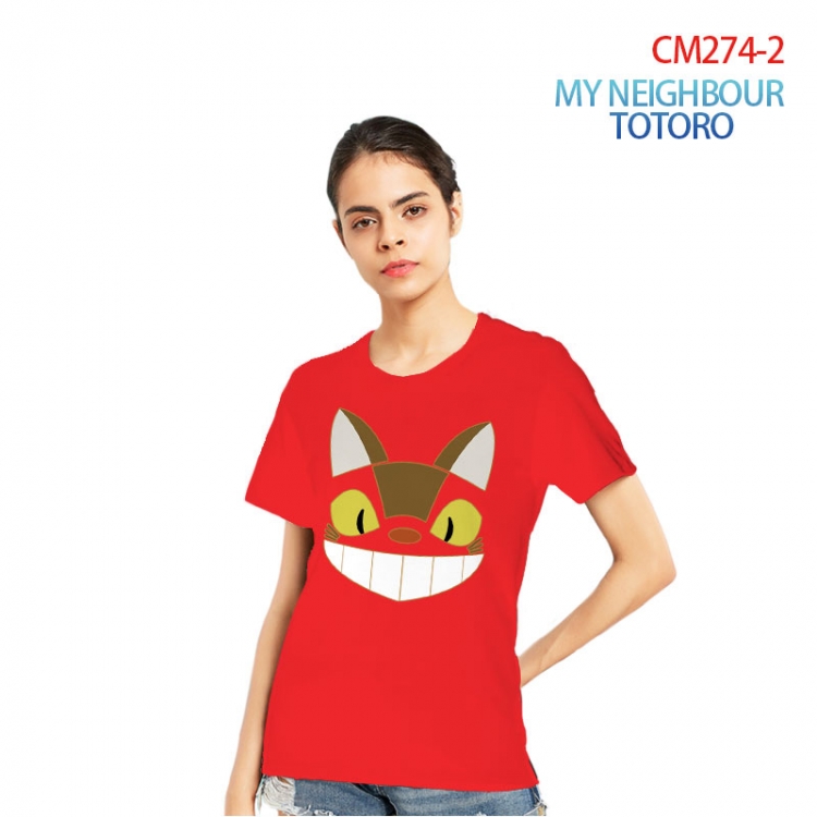 TOTORO Women's Printed short-sleeved cotton T-shirt from S to 3XL CM274-2