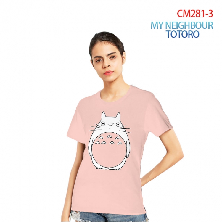 TOTORO Women's Printed short-sleeved cotton T-shirt from S to 3XL CM281-3