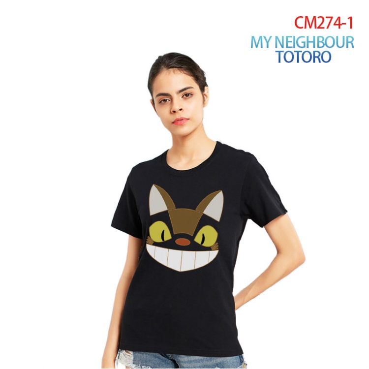 TOTORO Women's Printed short-sleeved cotton T-shirt from S to 3XL CM274-1