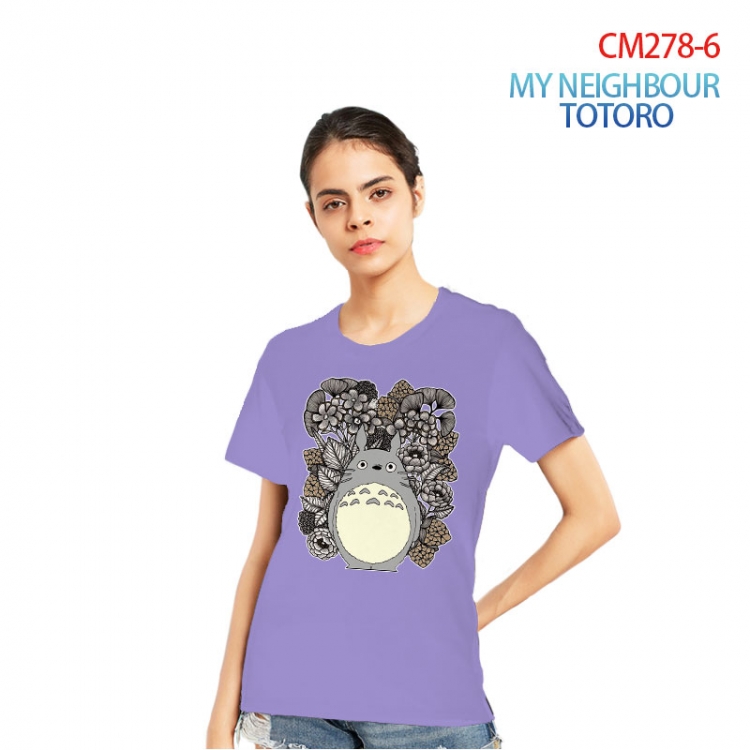 TOTORO Women's Printed short-sleeved cotton T-shirt from S to 3XL CM278-6