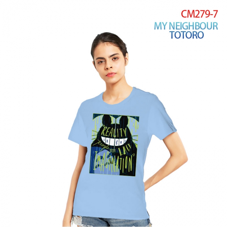 TOTORO Women's Printed short-sleeved cotton T-shirt from S to 3XL CM279-7