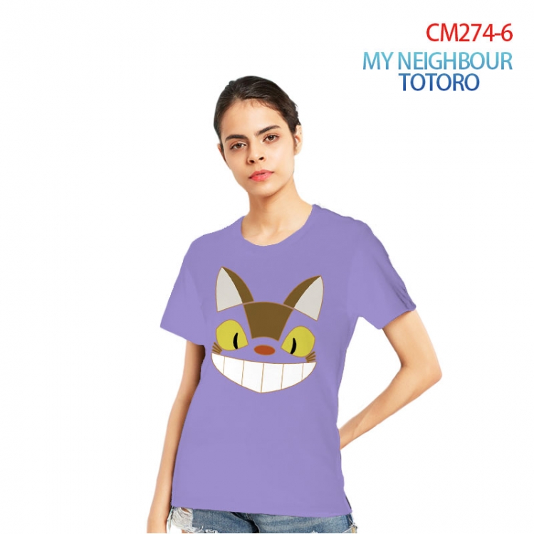 TOTORO Women's Printed short-sleeved cotton T-shirt from S to 3XL CM274-6