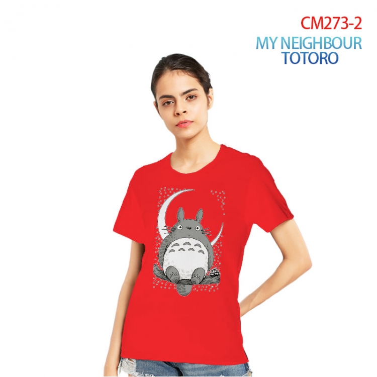 TOTORO Women's Printed short-sleeved cotton T-shirt from S to 3XL CM273-2