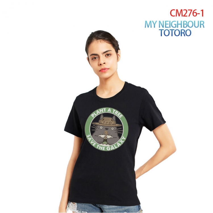 TOTORO Women's Printed short-sleeved cotton T-shirt from S to 3XL CM276-1