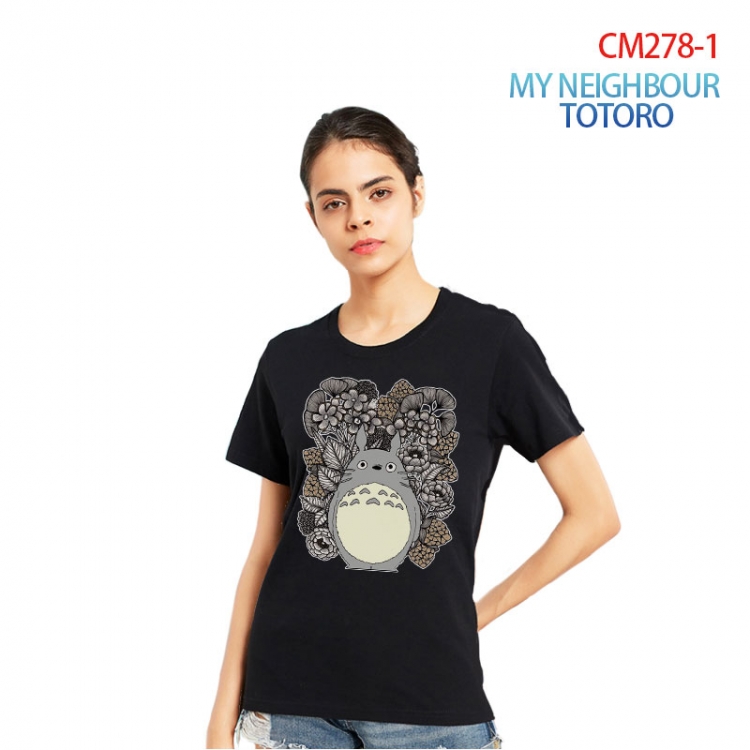 TOTORO Women's Printed short-sleeved cotton T-shirt from S to 3XL CM278-1