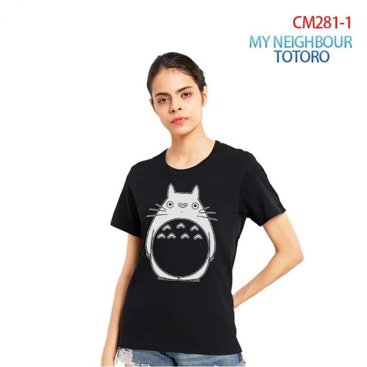 TOTORO Women's Printed short-sleeved cotton T-shirt from S to 3XL CM281-1