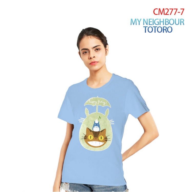 TOTORO Women's Printed short-sleeved cotton T-shirt from S to 3XL CM277-7