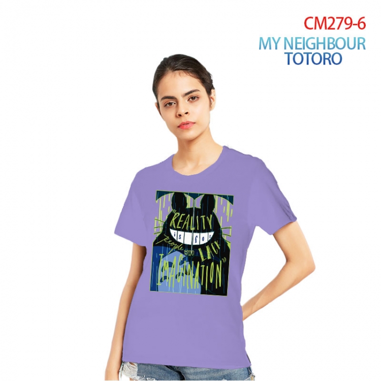 TOTORO Women's Printed short-sleeved cotton T-shirt from S to 3XL CM279-6