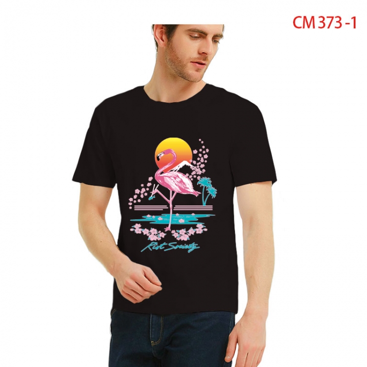 Phoenicopteridae Printed short-sleeved cotton T-shirt from S to 3XL   CM 373 1