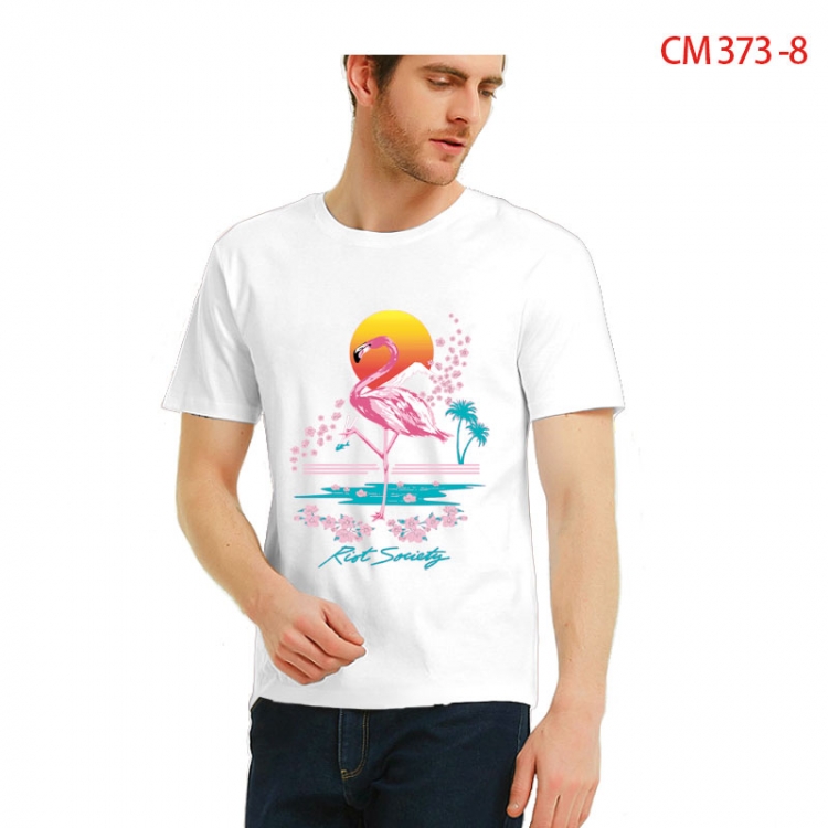 Phoenicopteridae Printed short-sleeved cotton T-shirt from S to 3XL   CM 373 8