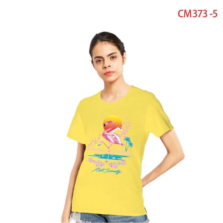 Phoenicopteridae Women's Printed short-sleeved cotton T-shirt from S to 3XL CM 373 5