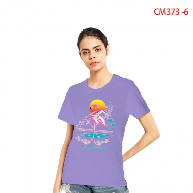 Phoenicopteridae Women's Printed short-sleeved cotton T-shirt from S to 3XL CM 373 6