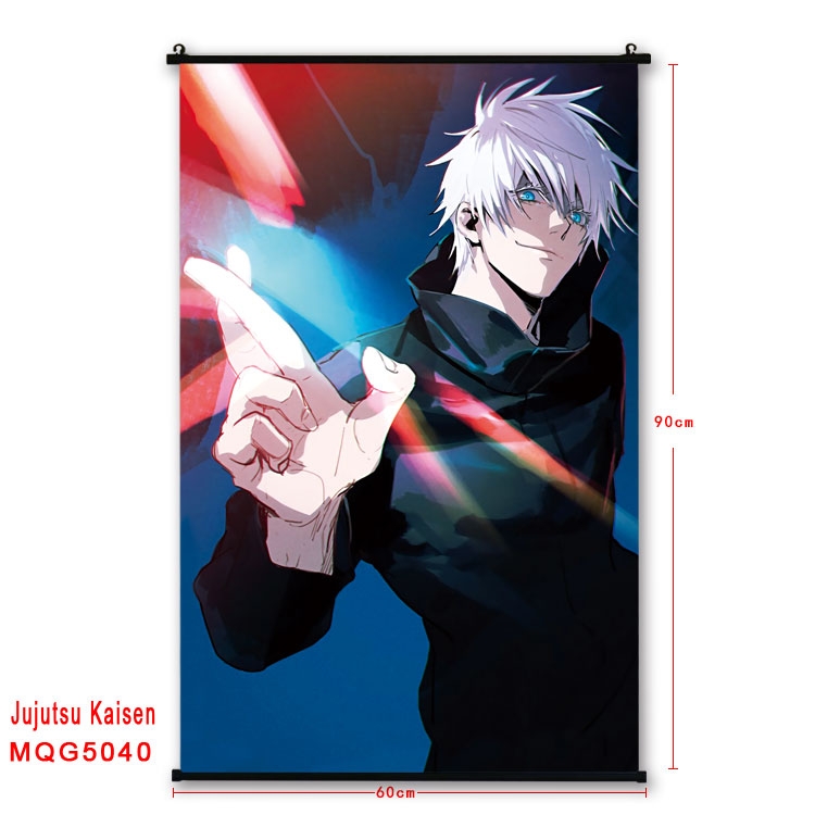 Jujutsu Kaisen Anime black Plastic rod Cloth painting Wall Scroll 60X90CM  MQG-5040