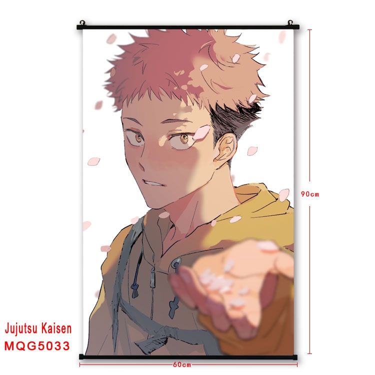 Jujutsu Kaisen Anime black Plastic rod Cloth painting Wall Scroll 60X90CM MQG-5033