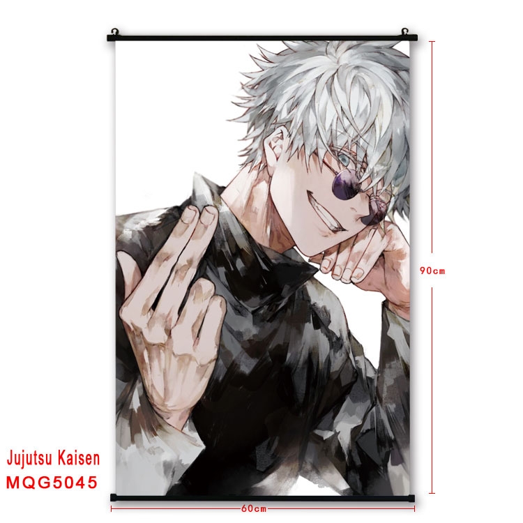 Jujutsu Kaisen Anime black Plastic rod Cloth painting Wall Scroll 60X90CM MQG-5045