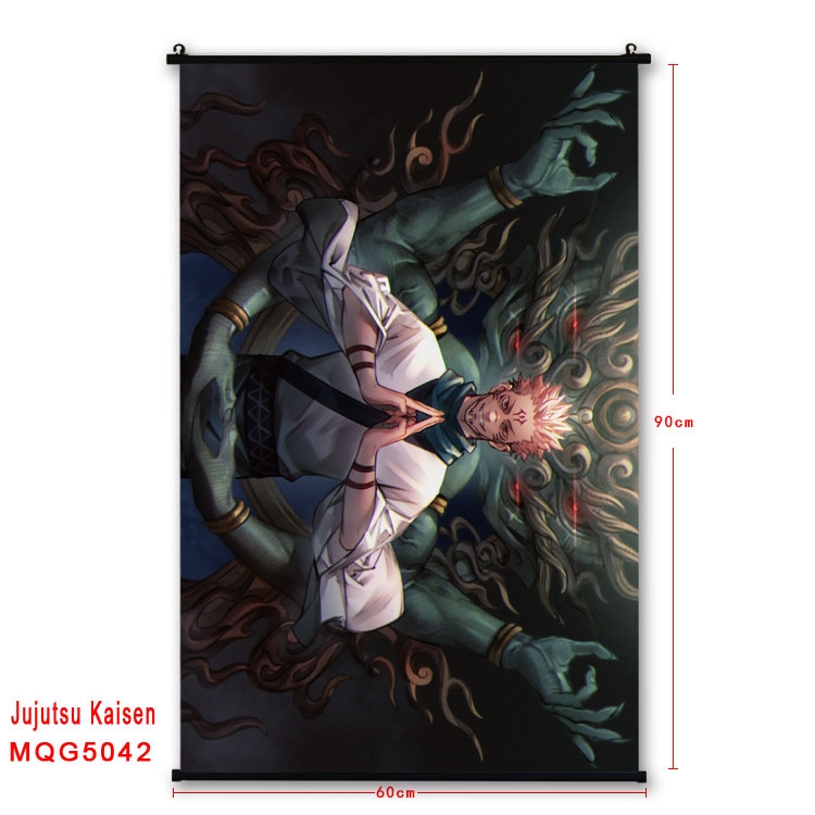 Jujutsu Kaisen Anime black Plastic rod Cloth painting Wall Scroll 60X90CM MQG-5042