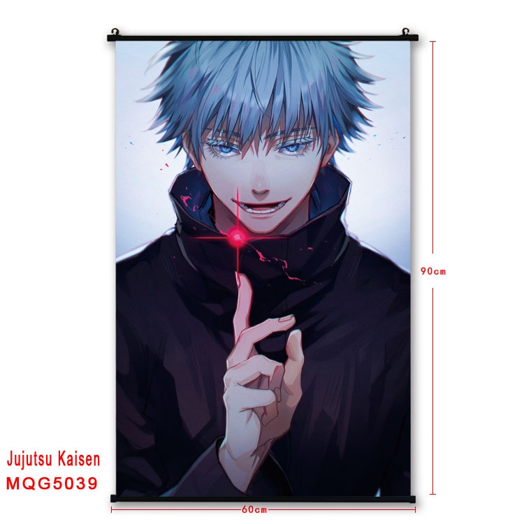 Jujutsu Kaisen Anime black Plastic rod Cloth painting Wall Scroll 60X90CM MQG-5039