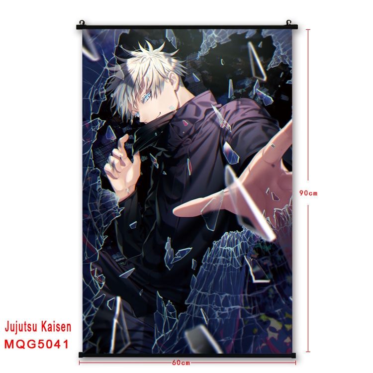 Jujutsu Kaisen Anime black Plastic rod Cloth painting Wall Scroll 60X90CM MQG-5041