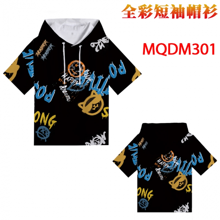 Stranger Things Full color hooded pullover short sleeve t-shirt 2XS XS S M L XL 2XL 3XL 4XL MQDM301
