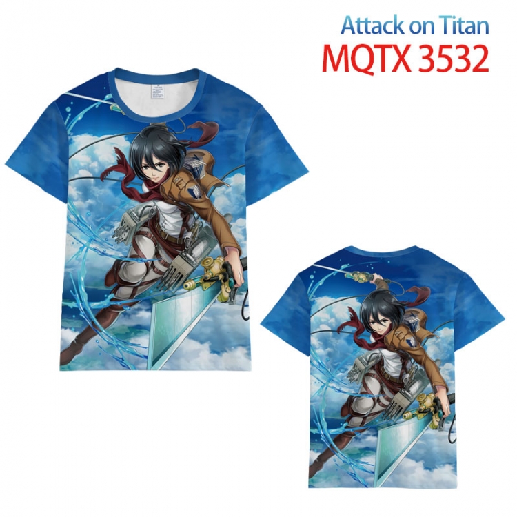 Shingeki no Kyojin full color printed short-sleeved T-shirt  from  2XS  to 5XL MQTX3532