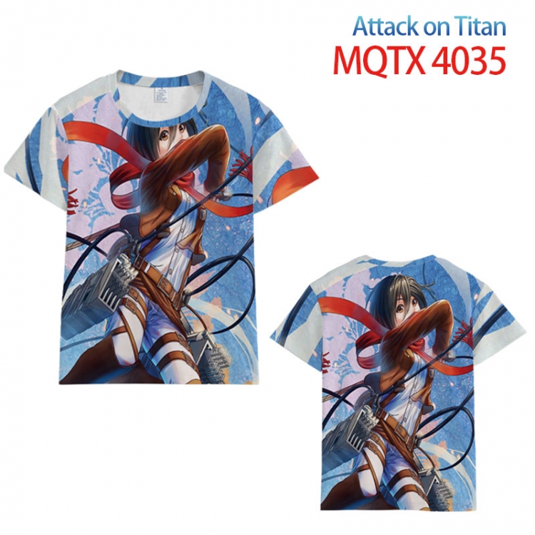 Shingeki no Kyojin full color printed short-sleeved T-shirt  from  S to 5XL MQTX4035