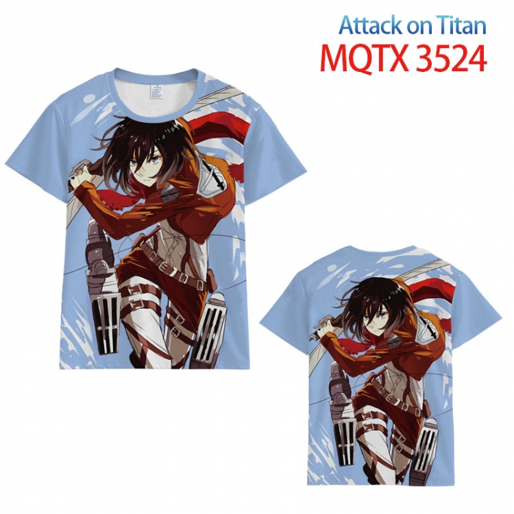 Shingeki no Kyojin full color printed short-sleeved T-shirt  from  2XS  to 5XL MQTX3524
