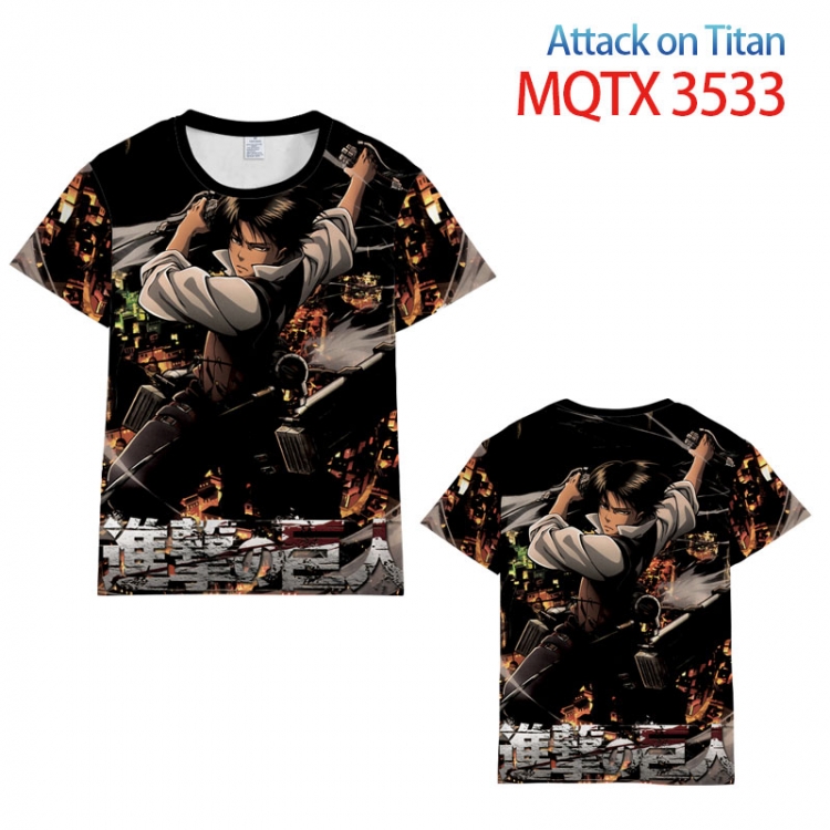 Shingeki no Kyojin full color printed short-sleeved T-shirt  from 2XS  to 5XL MQTX3533