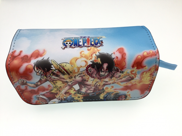 One Piece Double zipper PU pencil Bag 20X10X7.5M 140G Style A