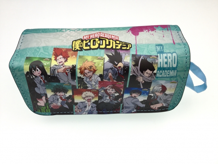 My Hero Academia Double zipper PU pencil Bag 20X10X7.5M 140G Style C