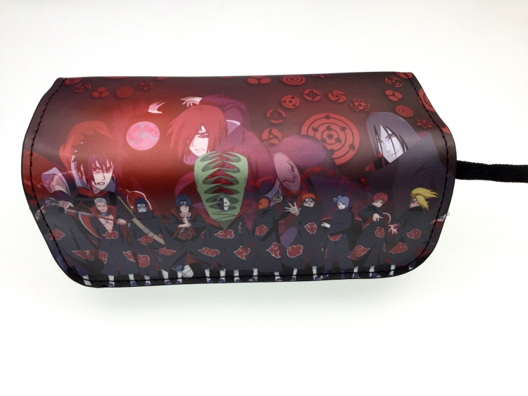 Naruto Double zipper PU pencil Bag 20X10X7.5M 140G Style C