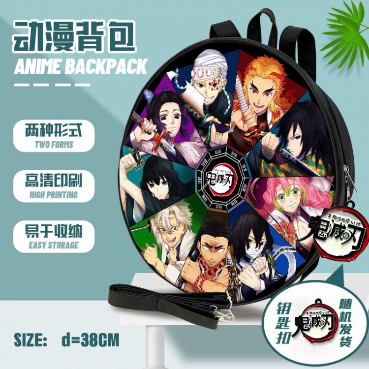 Demon Slayer Kimets Anime round school bag backpack 38cm  style A