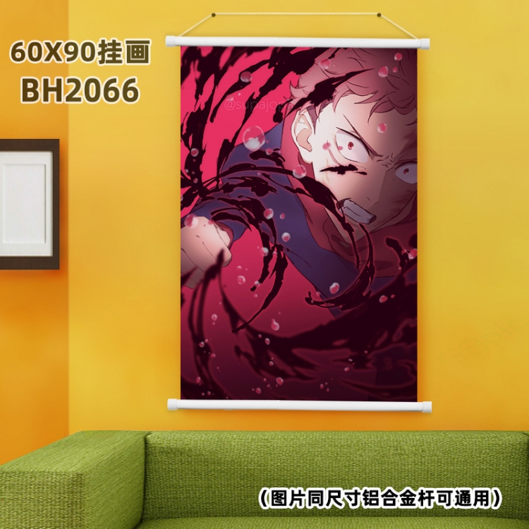 Wall Scroll Jujutsu Kaisen White Plastic rod Cloth painting Wall Scroll 60X90CM BH2066