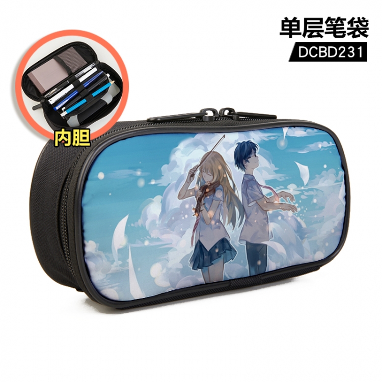 Your Lie in April Anime single layer waterproof pen case 25X7X12CM DCBD231