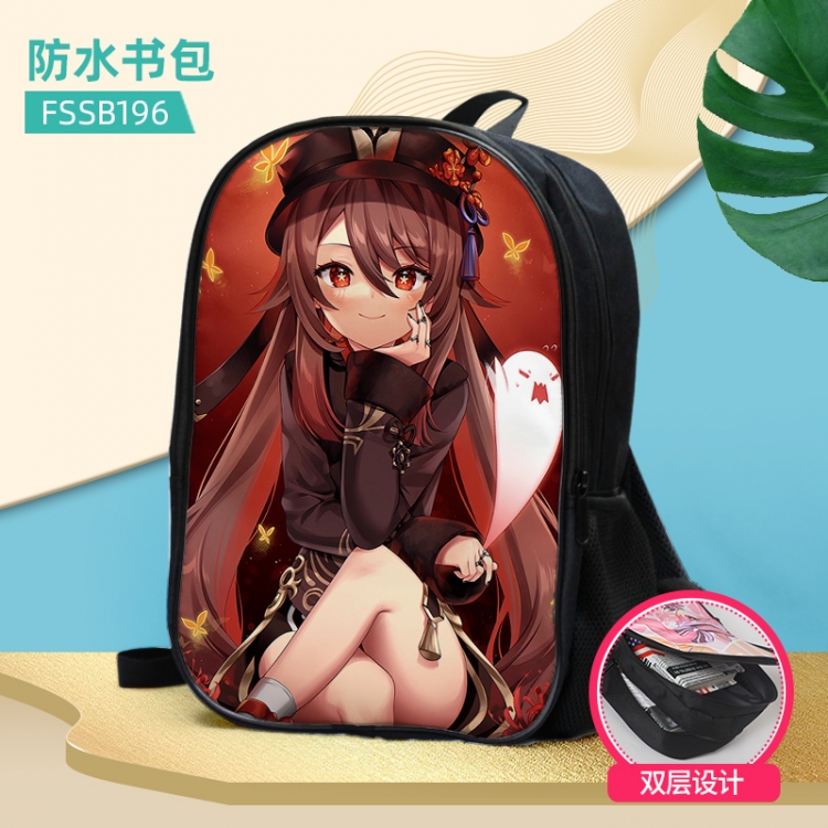 Genshin Impact Anime double-layer waterproof schoolbag about 40×30×17cm, single style can be customized FSSB196