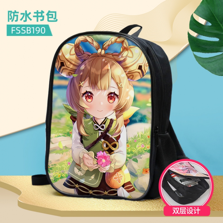 Genshin Impact Anime double-layer waterproof schoolbag about 40×30×17cm, single style can be customized FSSB190