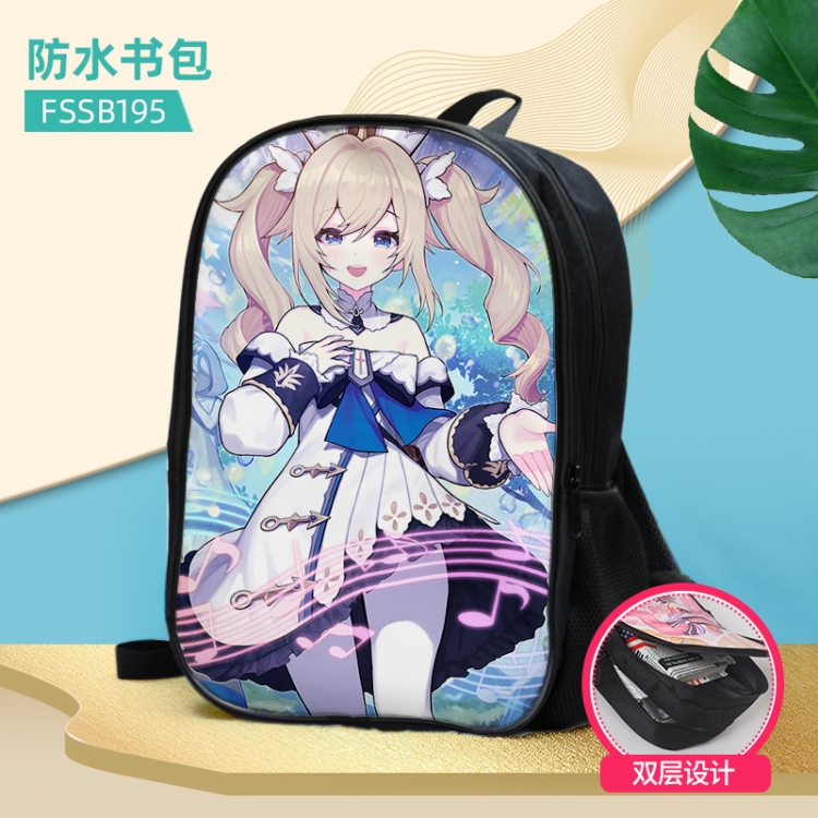 Genshin Impact Anime double-layer waterproof schoolbag about 40×30×17cm, single style can be customized FSSB195