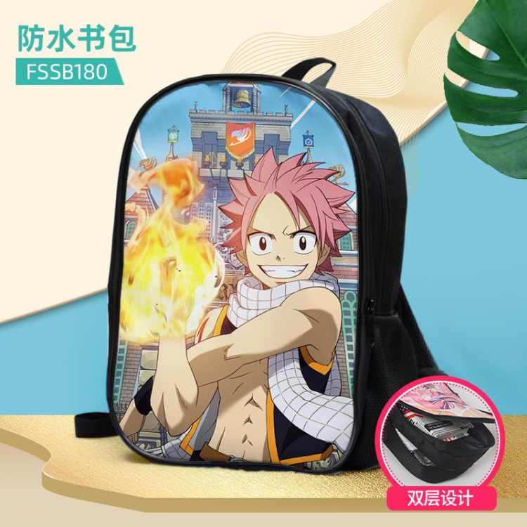 Fairy tail Anime double-layer waterproof schoolbag about 40×30×17cm, single style can be customized FSSB180