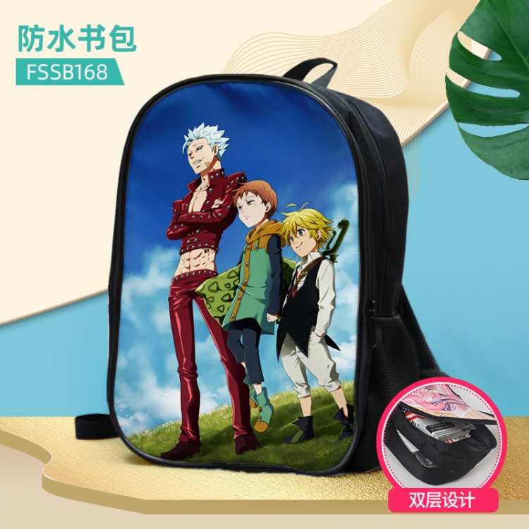 The Seven Deadly Sins Anime double-layer waterproof schoolbag about 40×30×17cm, single style can be customized FSSB168-