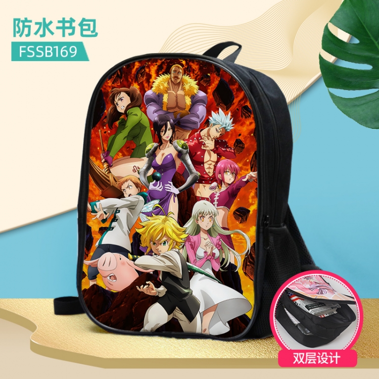 The Seven Deadly Sins Anime double-layer waterproof schoolbag about 40×30×17cm, single style can be customized FSSB169