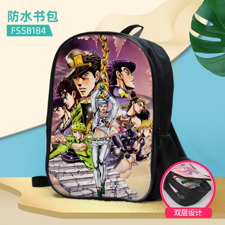 JOJO的奇妙冒险Anime double-layer waterproof schoolbag about 40×30×17cm, single style can be customized FSSB184