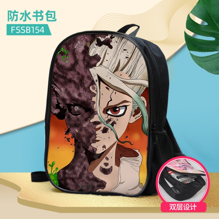 Dr.STONE Anime double-layer waterproof schoolbag about 40×30×17cm, single style can be customized FSSB154