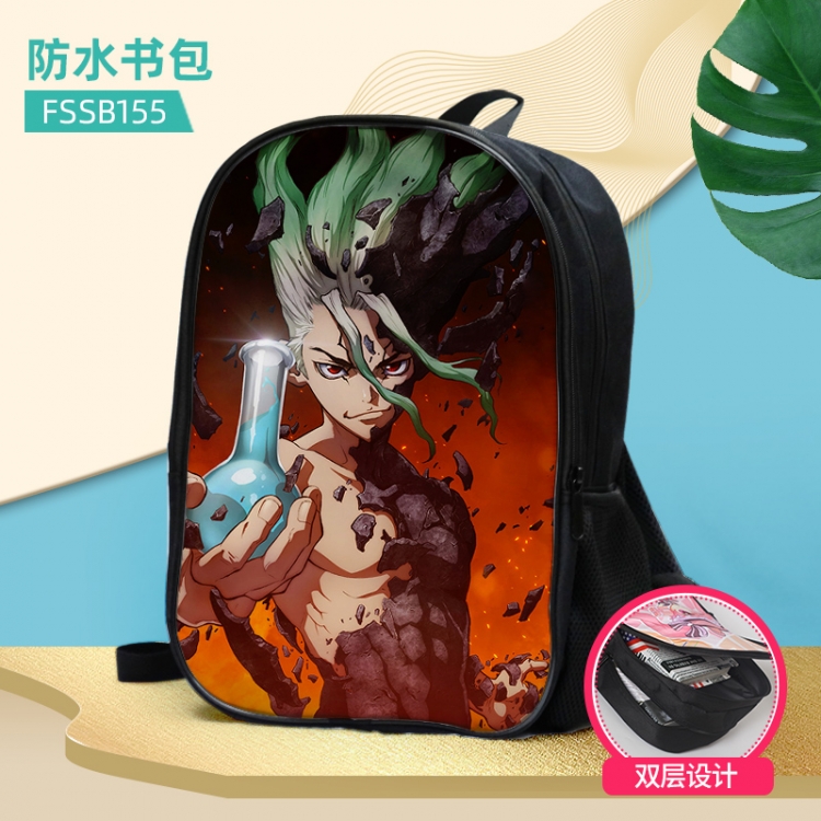 Dr.STONE Anime double-layer waterproof schoolbag about 40×30×17cm, single style can be customized FSSB155