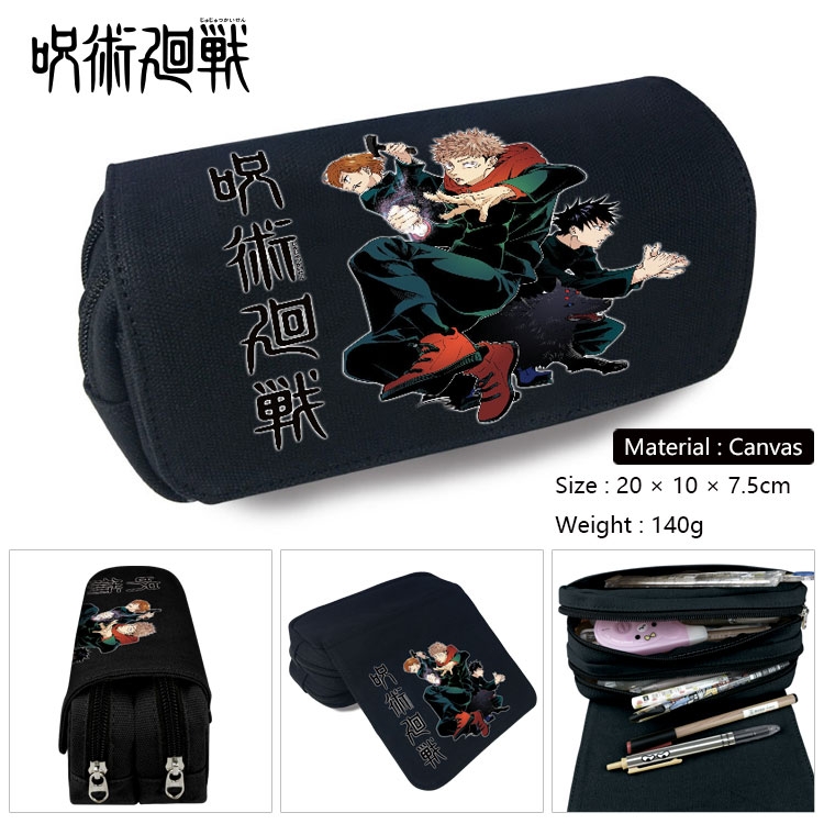 Jujutsu Kaisen Anime double layer canvas pencil case Pencil Bag 20x10x7.5cm Style 10