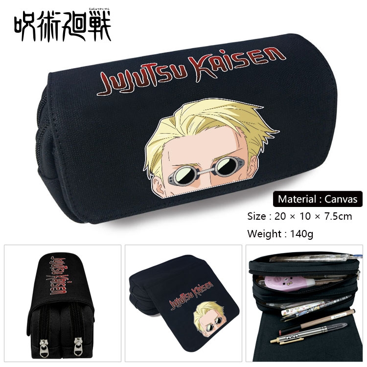 Jujutsu Kaisen Anime double layer canvas pencil case Pencil Bag 20x10x7.5cm Style 19