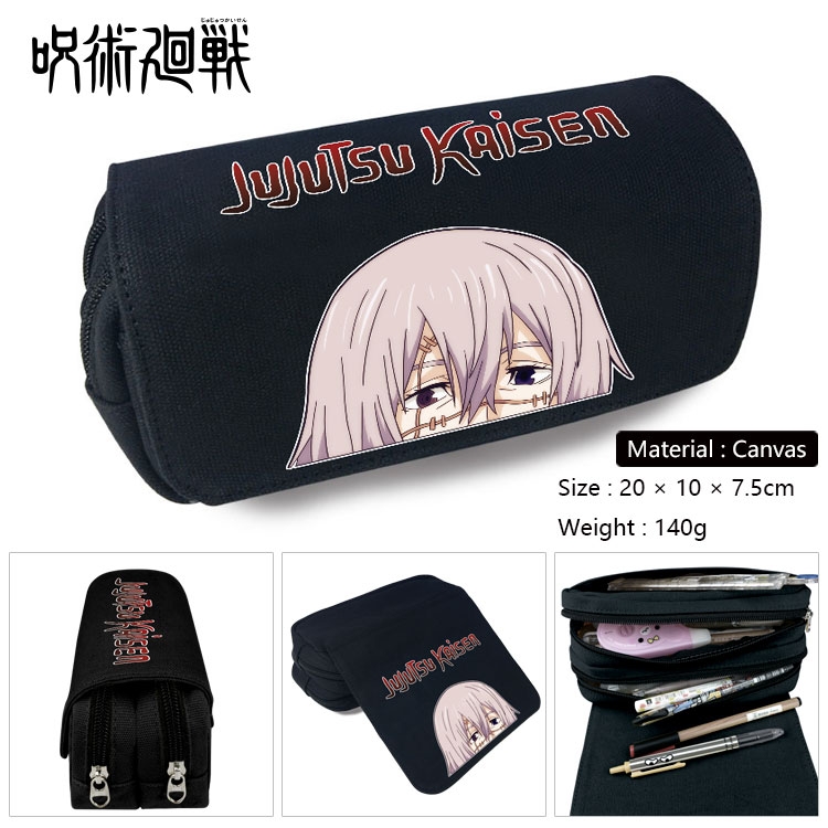 Jujutsu Kaisen Anime double layer canvas pencil case Pencil Bag 20x10x7.5cm Style 15