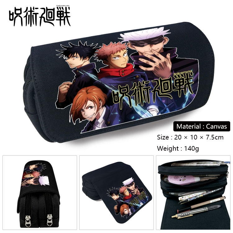 Jujutsu Kaisen Anime double layer canvas pencil case Pencil Bag 20x10x7.5cm Style 4