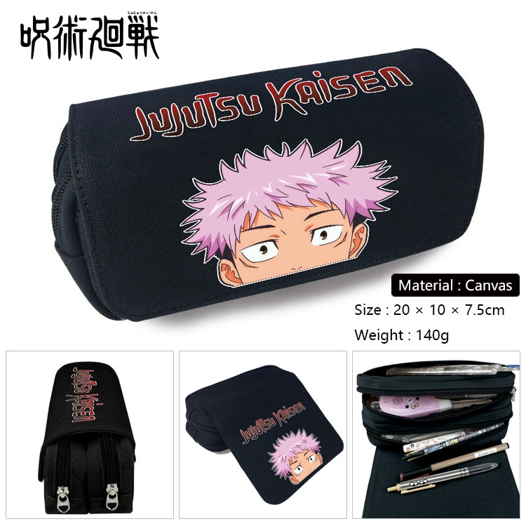 Jujutsu Kaisen Anime double layer canvas pencil case Pencil Bag 20x10x7.5cm Style 23