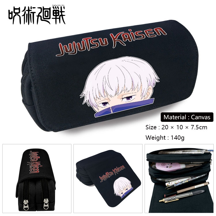 Jujutsu Kaisen Anime double layer canvas pencil case Pencil Bag 20x10x7.5cm Style 17